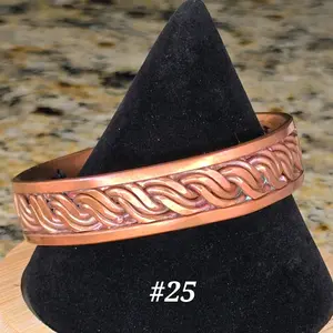 #25 Pure Copper 6 5/8" x 9/16"   Hand-Woven Cuff Bracelet – Handmade Artisan Jewelry – Unisex – Gift Ready