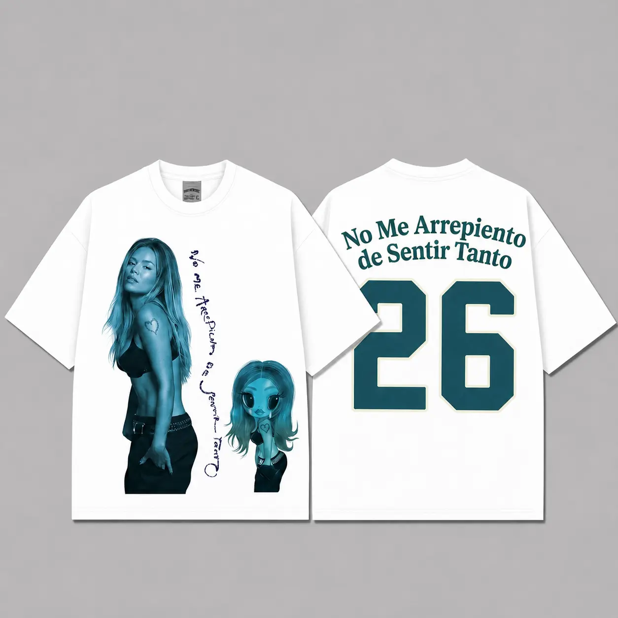 Ver 21 Karol No Me Arrepiento De Sentir Tanto Unisex Oversized Premium Cotton T-Shirt, La Bichota Vintage Music Merch T-Shirt, Music Latin Style, New Album Gift For Fans
