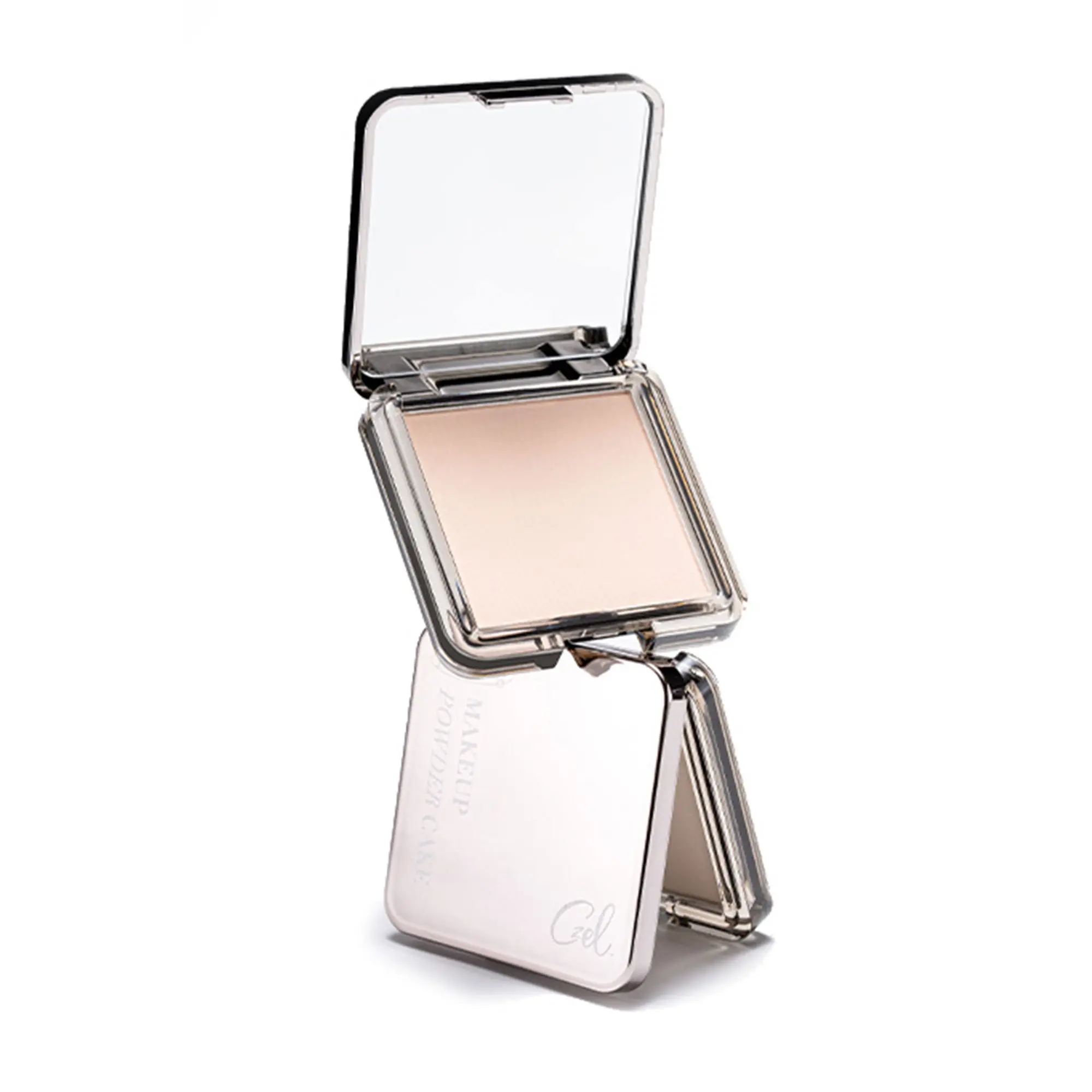 Czel Sheer Silk Compact Face Setting Makeup Powder Cake - Oil Control, Waterproof, Long-Lasting, Pore-Blurring, with Mirror & Puff, Light/Medium Coverage, Suitable for All Skin Types