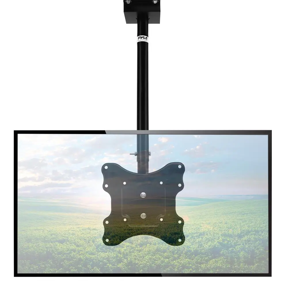 Heavy-Duty Adjustable Ceiling TV Mount Bracket - 23-42 in, 66 lbs Capacity, Swivel, 20° Tilt Adjust, Height-Adjustable, Universal VESA Mount, All Hardware Incl., Space-Saving Indoor Furniture (Assembly Required)