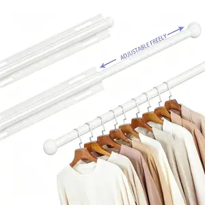 Adjustable Metal Coat Rack, Extendable Hanging Rod for Closet, Bedroom, Bathroom, Multiple Options Available