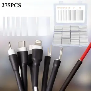 Heat shrink tube for wire and cable Transparent heat shrink tube 275PCS Heat shrink tube thicker than heat shrink tube Insulation heat shrink tube - durable polyethylene 3:1 heat shrink cable insulation and anti-corrosion sleeve