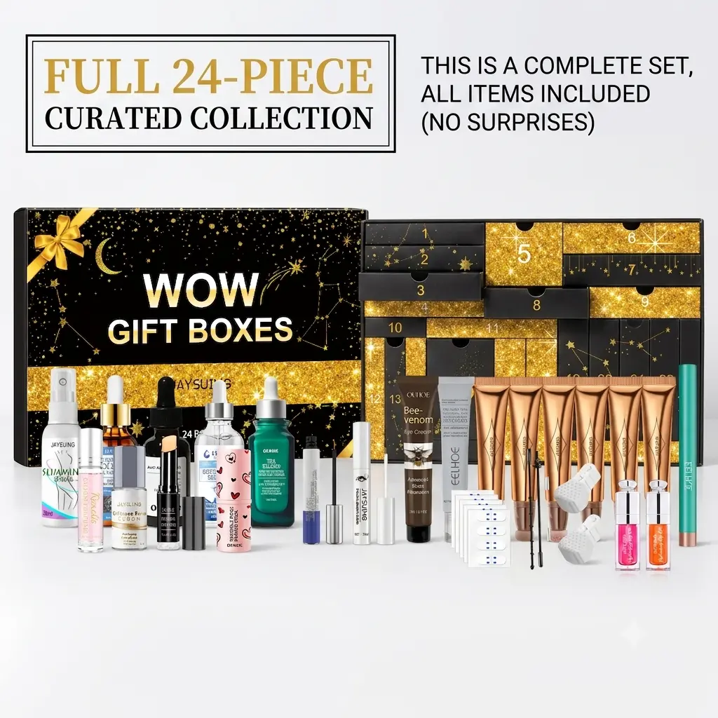 JAYSUING 24-Piece Glow Up Self Care Bundle Box - Hydrating Multi-Pack Skincare & Makeup Kit for Women, All Skin Types, Self Care Kit Bundle, Gift Sets For Women, Moisturizer, Beauty Products, Female, Hydration, Glow Up Challenge, Daily Care