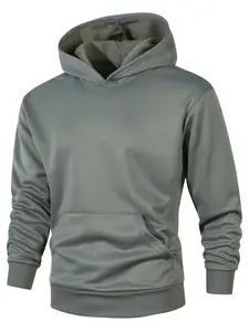 Men's Solid Pocket Hoodie, Casual Regular Fit Long Sleeve Hooded Sweatshirt for Fall & Winter, Men's Clothes for Daily Wear, Athletic Hoodies