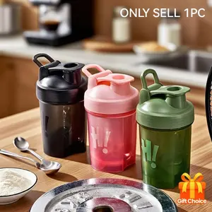 1 Piece Protein Shaker Cup with Plastic Stirring Ball Lid Shaker Cup (Pink, Green, Black) - Used for Protein Powder, Sports Drinks, and Water Insulated Cup - Perfect for Fitness, Outdoor, and Camping, Camping Essential Protein Shaker Bottle