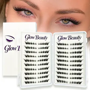 Pre-Glued Fox Eye Lash Clusters 200PCS | Press-On Cat Eye Lashes for Beginners | Reusable Wispy Lashes No Glue Required for Lifted Eye Look