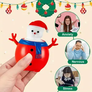 6 Pcs Squeezing Stress Relieving Toys Snowman Pumpkin Ghost Skeleton Bat Frog Squirrel Cheese Mouse Soft Cute Christmas Gifts - Squishy Dumplings Pink