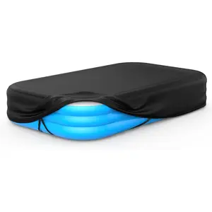 Rectangular Pool Cover Fits 10' x 6' (120"L x 72"W) Inflatable Blow Up Above Ground Swimming Pool, Built-in Elastic Band and Extra Buckle to Prevent Slipping