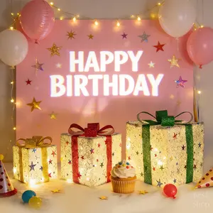 3-piece DIY Gift Box Lamp Kit with Adjustable Fairy Lights and Battery Box 8 Lighting Modes Perfect for Gift Giving and Atmospheric Decor