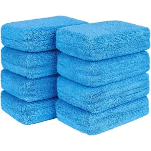 Microfiber Applicator Pads, Scratch-Free Sponge For Car Cleaning, Premium Wax Foam Applicator Pads For Car Detailing, 5”x3”, 8Pack