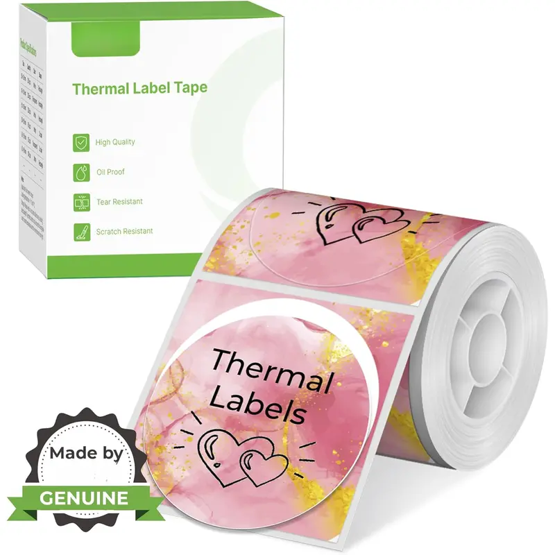 Thermal Labels for  PM220 Label Maker, 2 inch (50mm) Thermal Tab, , Multi-Purpose Label Tape, 1 Roll of 150 Self-Adhesive Thermal Paper Gradient