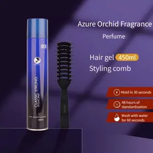 Hair Styling Spray Large Capacity 450ml Classic Strong Hold Hair Spray (includes comb), Fiber Styling Spray, Hair Volumizing and Styling Spray Gel Haircare