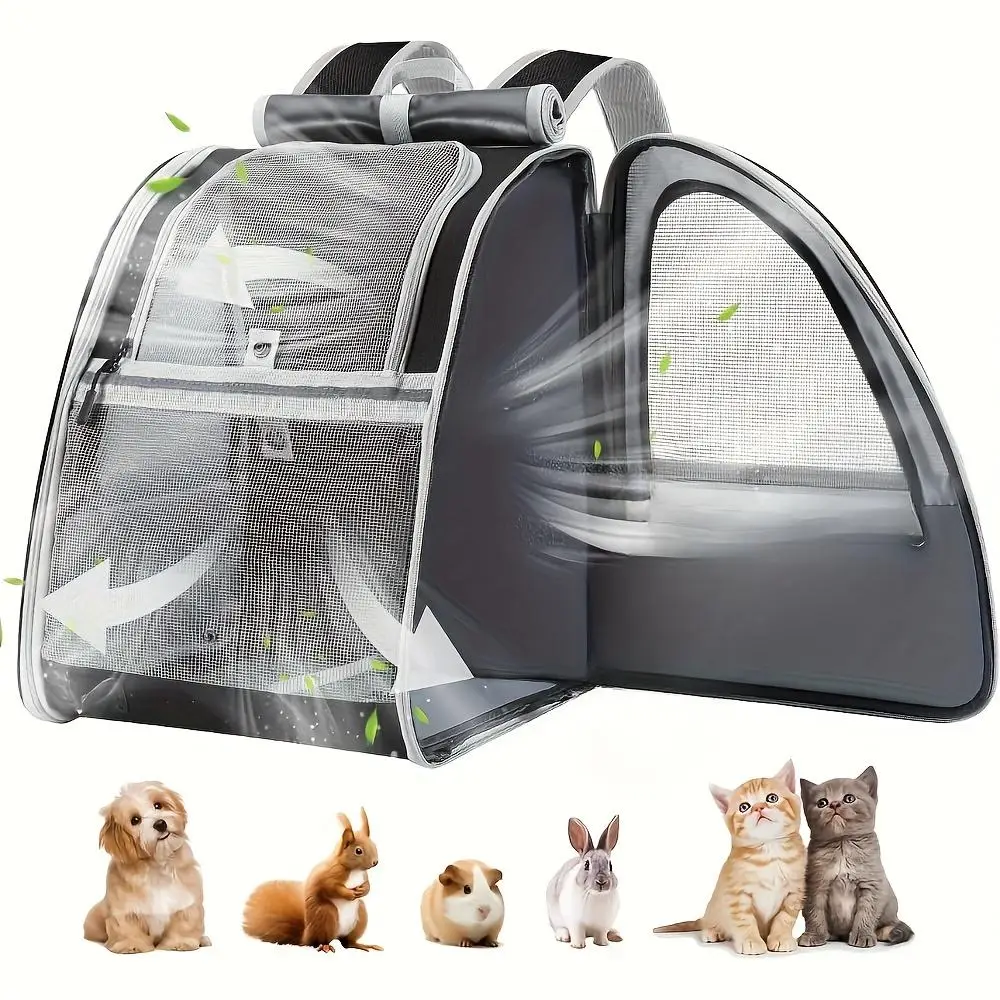 Large Pet Carrier with Adjustable Chest Strap, Breathable Mesh Dog Travel Backpack with Top Handle, Pet Supplies for Hiking Walking Outdoor Use