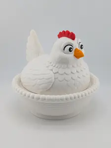 🐔🧺 The Mother Hen Nest Bundle! 🥚 5.5" Bowl with 3 Mini Flexi Chicks ✨🐥