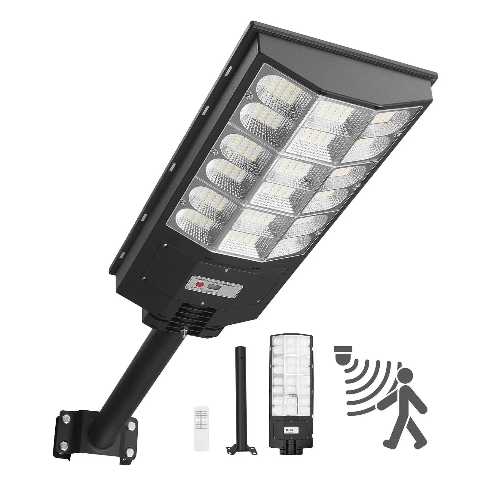VEVOR 12000W Solar Outdoor Light, 900000LM Solar Street Light, Dusk-to-Dawn LED Flood Security Lamp with Motion Sensor, IP65 Water Resistant Adjustable Flood Lamp, Outdoor Portable Floodlight for Driveways, Commercial Parking Lot, Solar Outdoor Lights