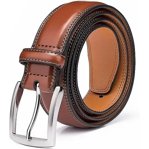 KM Legend Men's Leather Dress Belt-Classic & Fashion for Work Business and Casual