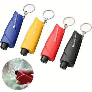4Pcs Car Window Breaker Tool Keychain,3 in 1 Glass Breaker and Seatbelt Cutter & Survival Whistle, Emergency Keychain Car Escape Tool Applicable To All Cars, Car Accessories