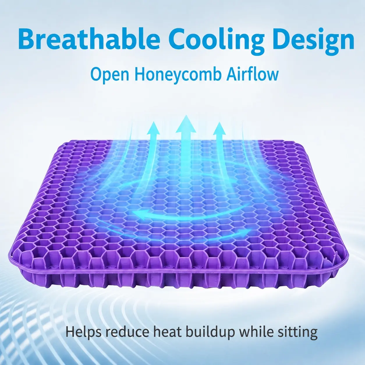 XXL Gel Seat Cushion 20" x 20", Double-Layer Honeycomb Chair Pad, Breathable Cooling Cushion with Soft Flexible Support for Office Chair, Home Chair & Daily Sitting