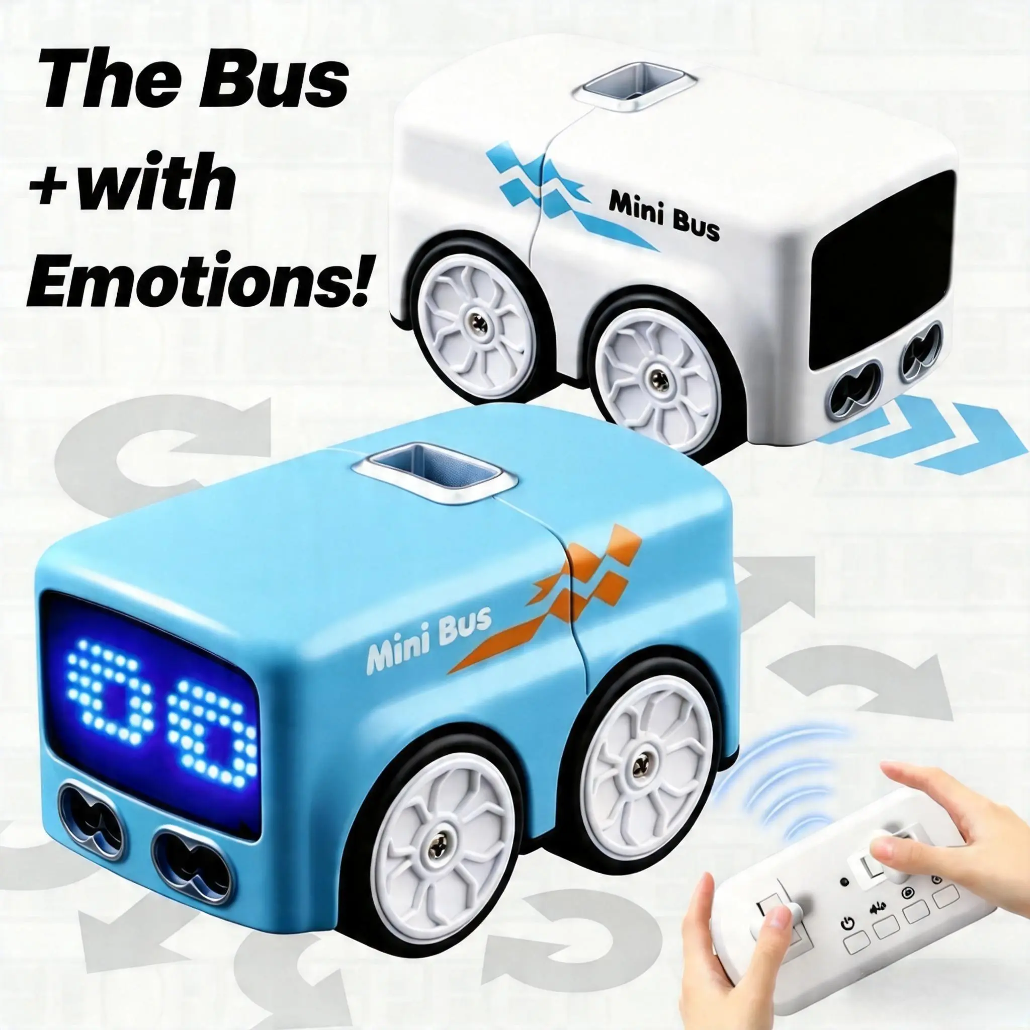 Adjustable Compact Magic Mini Bus RC Toy - 2.4GHz Wireless Remote Controlled Car, Screen-Free Play Encourager, Auto Expressions, 4 Play Modes, Stable Signal, Adjustable Speed & Direction, Ideal Kids' Birthday Gift