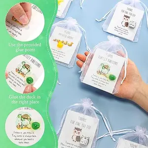 Set of 25 Employee Appreciation Gifts Bulk for Coworkers, Thank You Staff Gift with Animal Pun Note Cards, Quality Materials Funny Resin Ducks Stars Whales Turtles Owls Favors, Durable Card