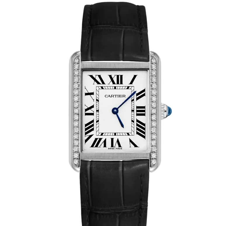 Cartier Tank Solo WSTA0028 Large Model 34.8 × 27.4mm Quartz Silvered Opaline Dial Stainless Steel Ladies Watch WHP043031