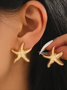Starfish Design Stud Earrings, Fashionable Earrings for Women & Girls, Trendy All-match & Exquisite Jewelry for Birthday Gift, Fashionable Jewelry Accessories, Studs Earrings