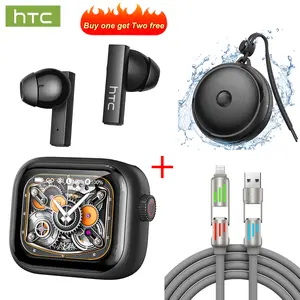 [buy one get two free]HTC NE40 Wireless Earphones Bluetooth 6.0, LED Display High Fidelity, TWS Earbuds, Mini Bluetooth Speaker, for Beach, Shower, 4-in-1 USB-C, Compatible USB-A, Type-C, Lightning, An excellent gift choice for Christmas and New Year