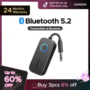 UGREEN Bluetooth 5.2 3.5mm Audio Transmitter/Receiver Adapter for Airpods or Headphones,  for Flight, TV, Car Stereo, MP3 Headset Microphone-,tiktokshopstockup,mothersdaygift