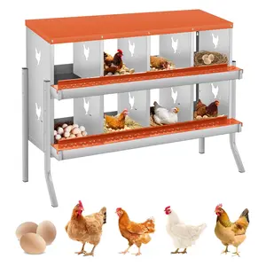 [GAOMON]8 Compartments Chicken Nesting Boxes wirh legs for Laying Eggs, Poultry Nesting Boxes, Egg Laying Boxes for Chickens & Hens,Orange