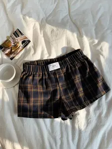 Comfortcana Women's Casual Plaid Mini Shorts For Summer