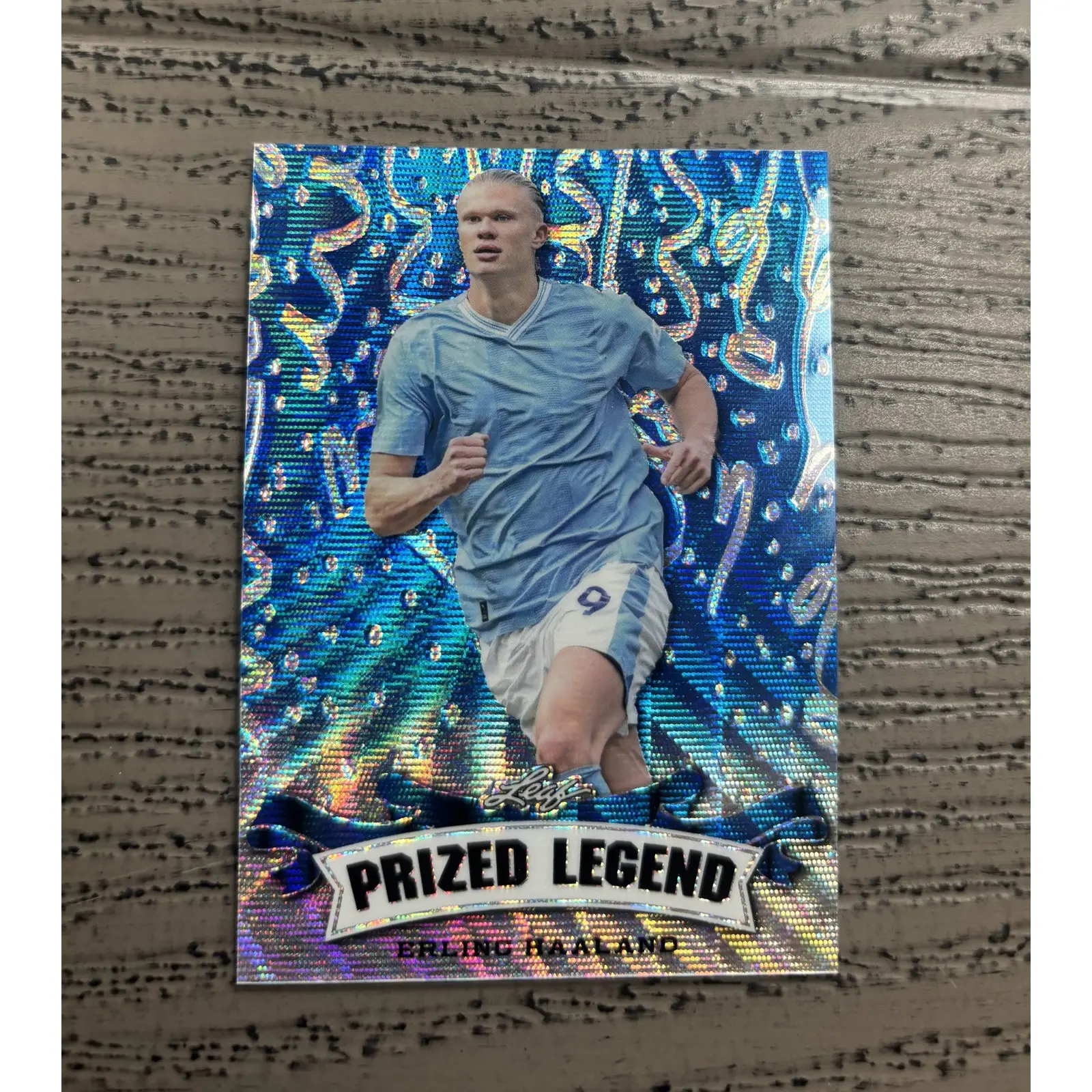 Erling Haaland 2023 Leaf Prized Legend Metal Blue /20 RC Man City