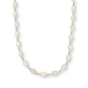 Colleen Lopez Sterling Silver Ethiopian Opal Station Necklace