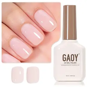 Sheer Light Pink Gel Nail Polish, 16ml Jelly Milky White Peach Translucent Color 1352 UV Light Cure Gel Polish for Nail Art DIY Manicure and Pedicure at Home