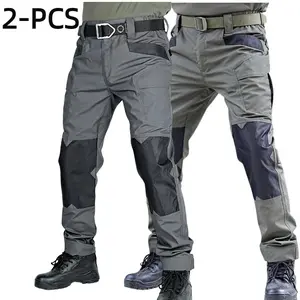 2-Pack Men's Tactical Work Pants are equipped with a stretched waistband and pockets. Featuring a kneei-pad designed and crafted from a new 230g/m2 fabric, they are ideal for spring and summer wear as well as outdoor activities