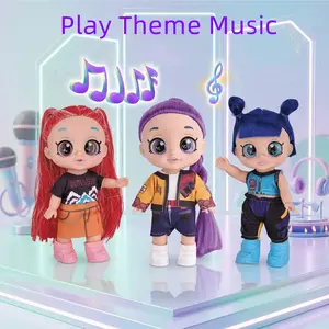 Anime Popular Action Figures, Idol Girls Group 5D Eyes 10 Inch 5 Joint Moveable, Fan Collection Toy Doll With Music, Desktop Display, Unique Holiday Present, Singing Song Dolls, Birthday Gifts for Girls