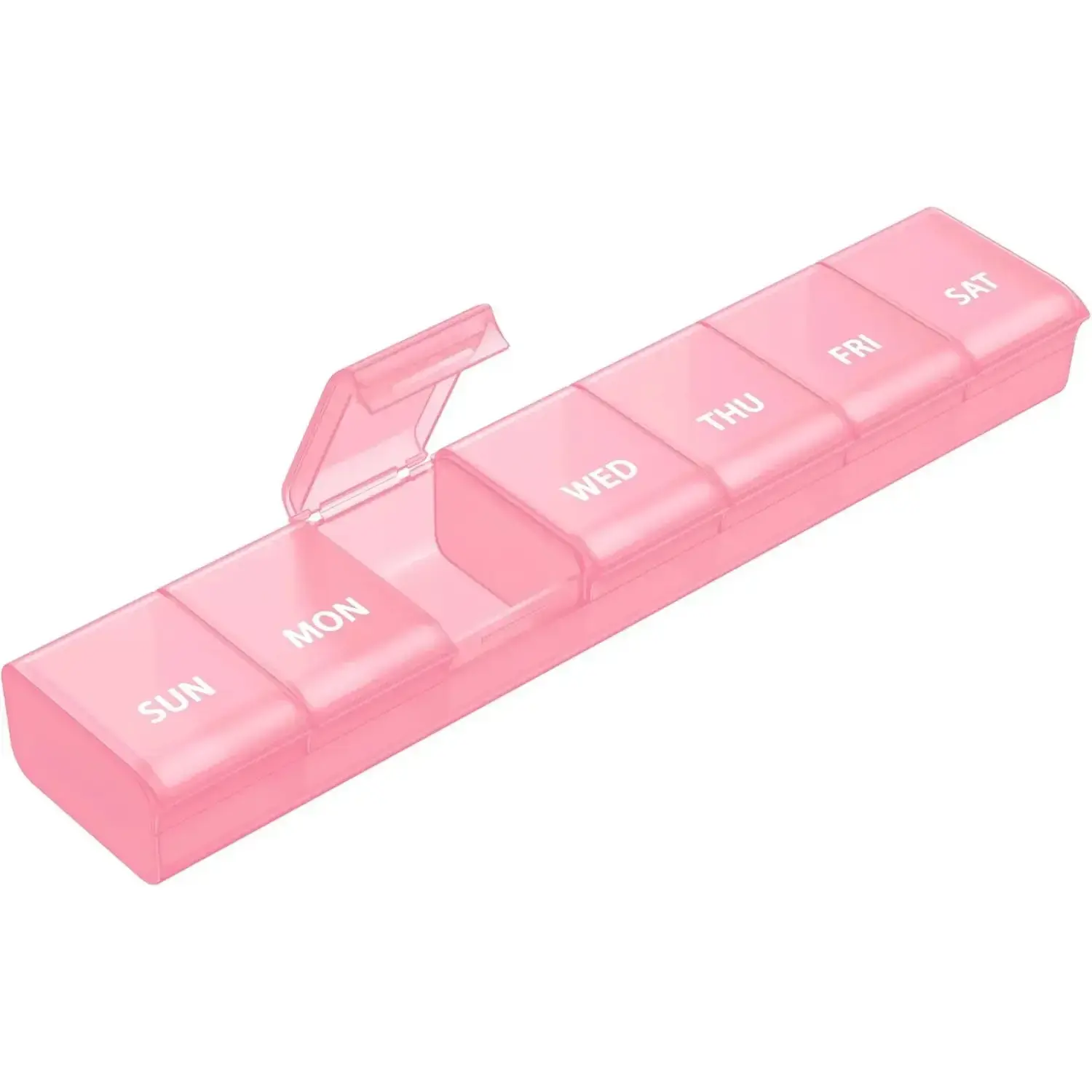 Weekly Pill Organizer with Effortless Opening Design, Arthritis Friendly Pill Box, BPA-Free Organizer 7 Day, Cute & Portable Case for Vitamins, Supplements and Medications