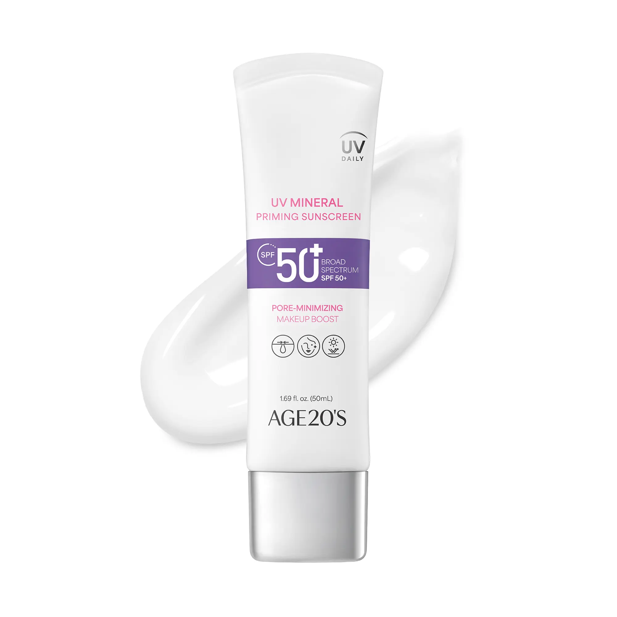 Korean UV Pore Blurring Mineral Sun Balm - Lightweight SPF 50+ Facial Sunscreen & Makeup Primer, Vegan Formula, 1.69oz (1 to 1.9 fl oz Range), Daily Wear for Adults, Even Skin Tone