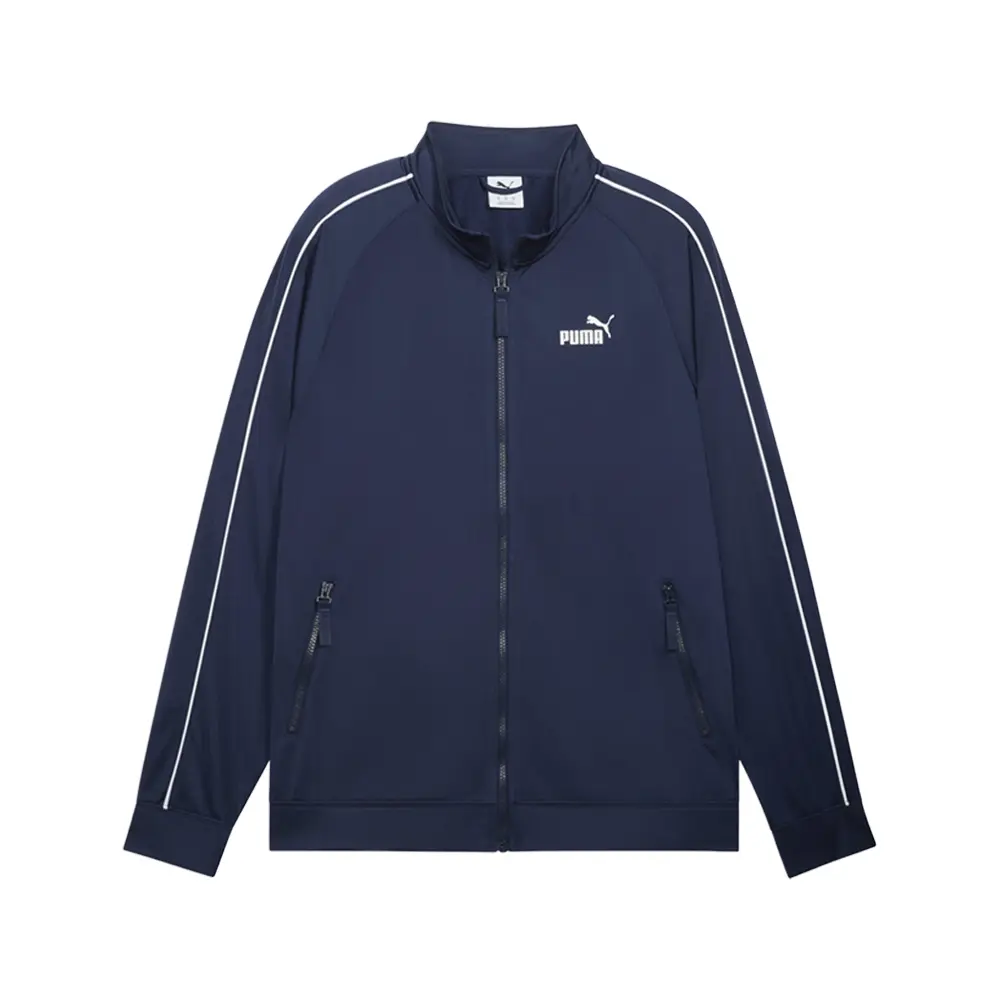 PUMA Mens Essential Piped Tricot Jacket Athletic Outerwear Casual - Blue