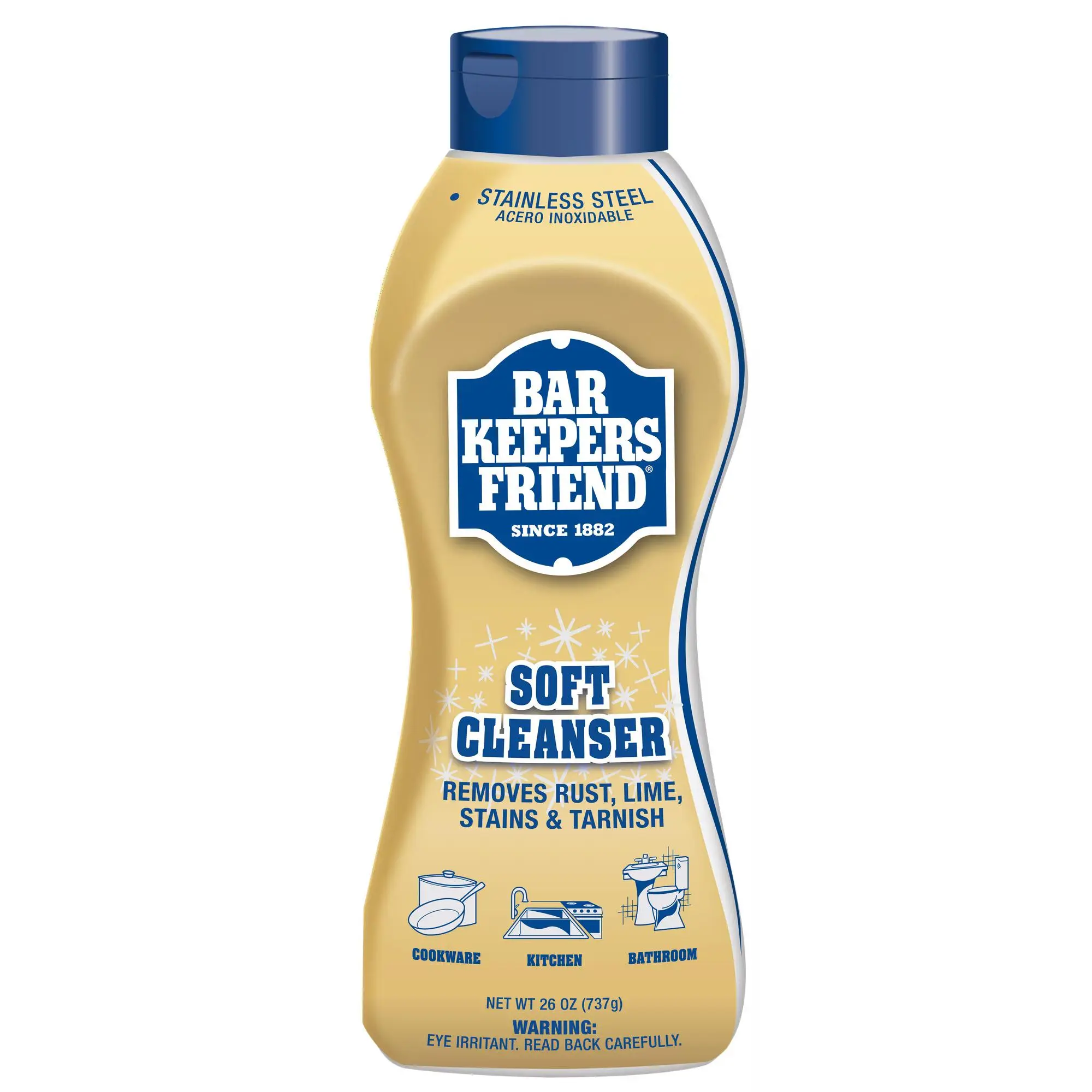 Bar Keepers Friend Citrus Lemon All-Purpose Non-Paste Cleaner, 26oz Squeeze Bottle, Stainless Steel Antibacterial Non-Bleach Liquid Household Cleaner, Rust-Lime Stain & Tarnish Remover for Kitchen, Bathroom, Lemon All-Purpose Cleaners sohochic