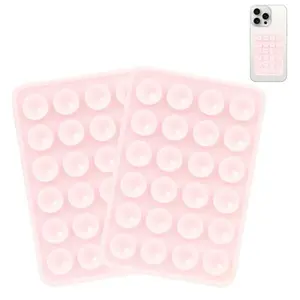 2PCS Silicone Suction Phone Case Mount, Non Slip Suction Cup, Hands-Free Phone Accessories Holder for Selfies and Videos, Silicone Adhesive Stand Sticky for Cell Phone