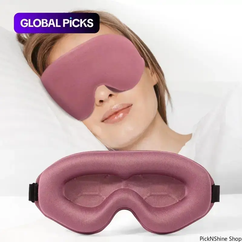 Unisex 3D Sleep Eye Mask - Adjustable, Lightweight Soft Material, Breathable Ergonomic Design, Blocks Out Light, Effective Sleep Aid for Home Rest and Travel