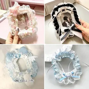 Adorable Lace Bow Photo Card Holder, DIY Anime Fan Decor, Locket-Style Storage Case, Perfect for Collecting & Displaying Cards