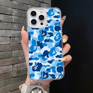 Magnetic Compatible Case for iPhone 17 16 E Pro Max 15 Plus 14 13 12 11 XS XR, Blue Bape Camo Aesthetic Print | Shockproof, Silicone, Lightweight, Scratch Resistant, and Trendy Protection