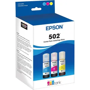 EPSON 502 EcoTank Ink Ultra-high Capacity Bottle Color Combo Pack Works with ET-2750, 2760, 2850, 3750, 3760, 3850, 4850, and other select models