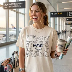 Travel Nurse T-Shirt & Sweatshirt, Travel Nurse Sweatshirt, Traveling Nurse Gift, RN Travel Nurse Apparel, Nurse Appreciation Shirt