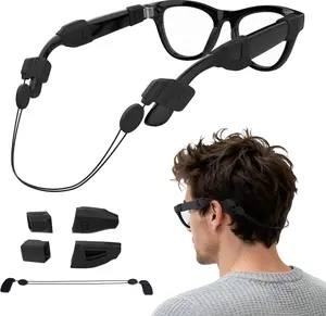 Waterproof Silicone Cover & Adjustable Eyeglass Strap Compatible with Ray-Ban Meta Wayfarer/Skyler/Headliner Accessories, Improves Sound Quality, Outdoor Activities Set for Rayban Meta Smart Glasses