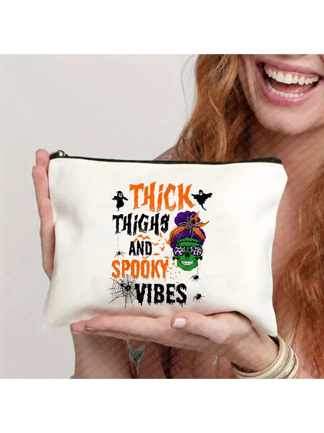 Hot-selling cartoon Coraline makeup bag, casual and personalized printed large-capacity clutch bag/pencil case for female students
