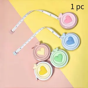 Creative heart-shaped double-sided scale Macaron mini tape measure - portable and multifunctional expandable tape measure for measuring height and body measurements. Durable tape measure