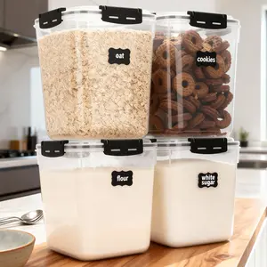 Food Storage Containers 2/4 Set 5300ML, Airtight Leak-Proof, Refrigerator Freshness, Snack Containers, Lunch Box, Sealed Jar, Stackable, Kitchen Organization