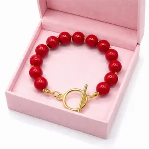 Jasper coral red brazalet